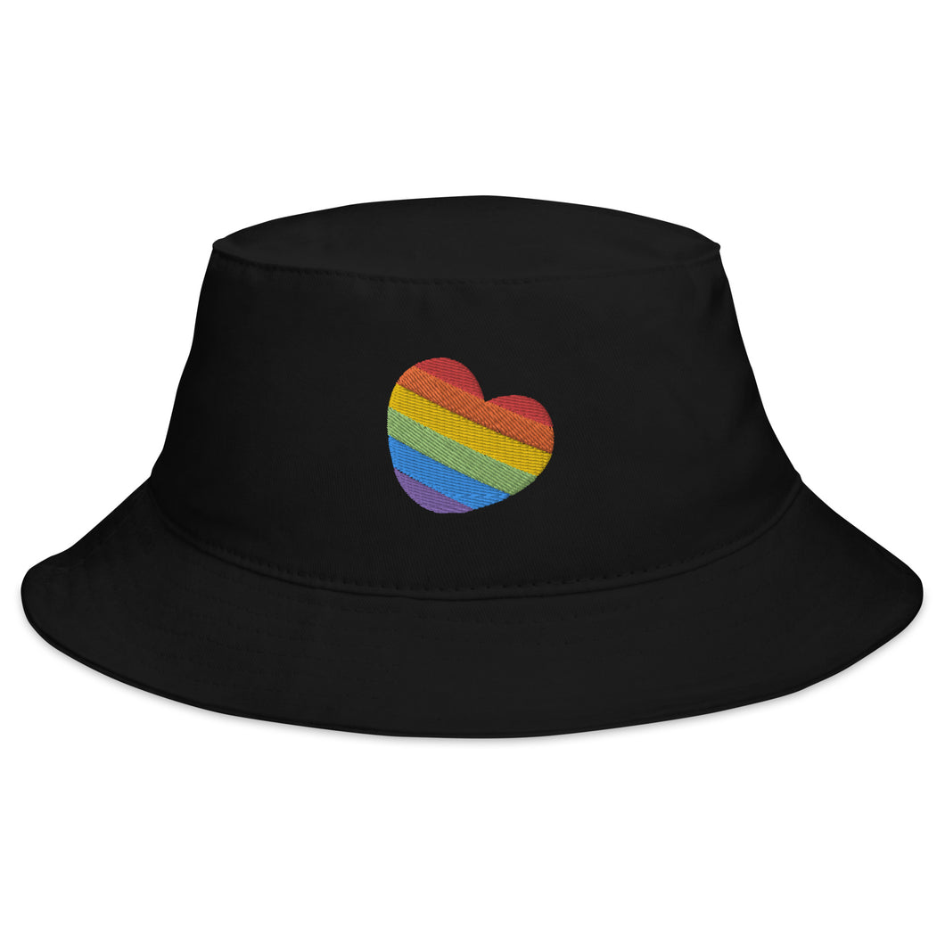 Rainbow Heart Bucket Hat