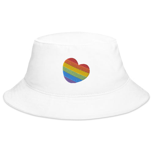Rainbow Heart Bucket Hat