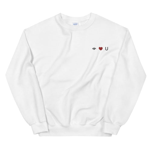 I Love You Embroidered Unisex Sweatshirt