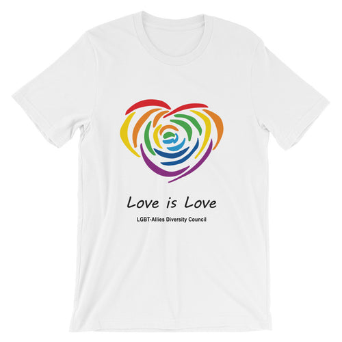 White Love is Love LGBT short sleeve tee