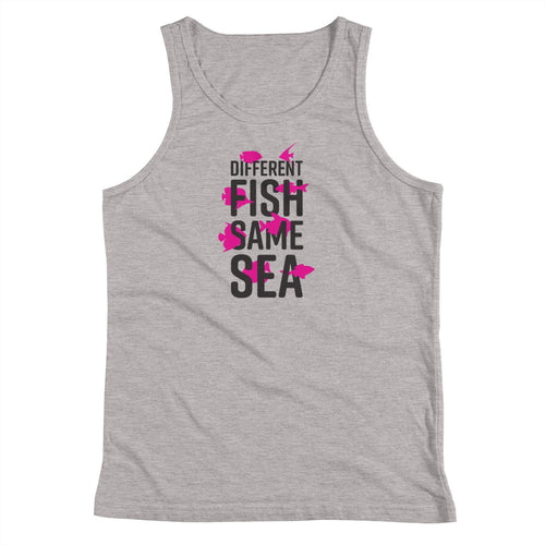 Different Fish Same Sea Kids Tank Top (Pink)